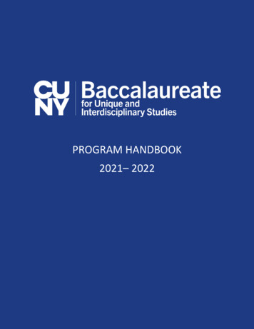Program Handbook 2021 2022 - Cuny Ba