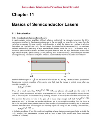 Chapter 11 Basics Of Semiconductor Lasers - Cornell University