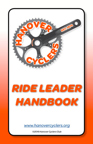 RIDE LEADER HANDBOOK - Hanover Cyclers