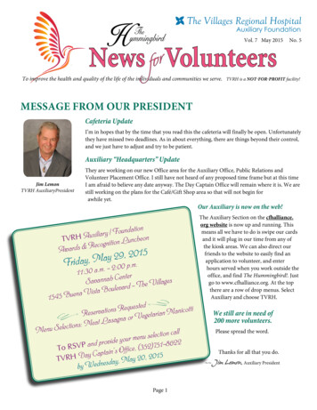 H T The Villages Regional Hospital News For Volunteers