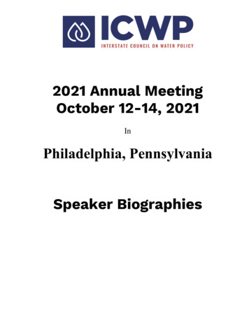 Philadelphia, Pennsylvania - Interstate Council On Water Policy