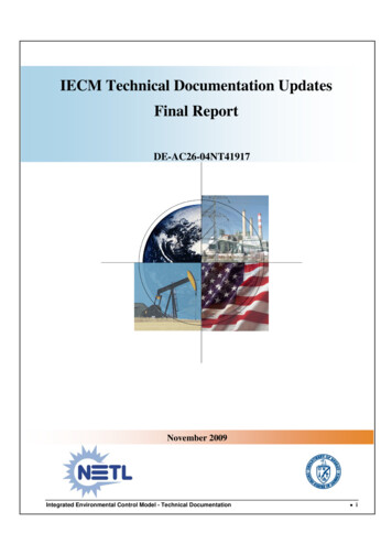 IECM Technical Documentation Updates Final Report