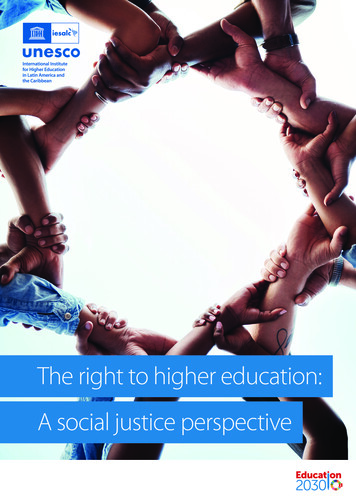The Right To Higher Education: A Social Justice Perspective