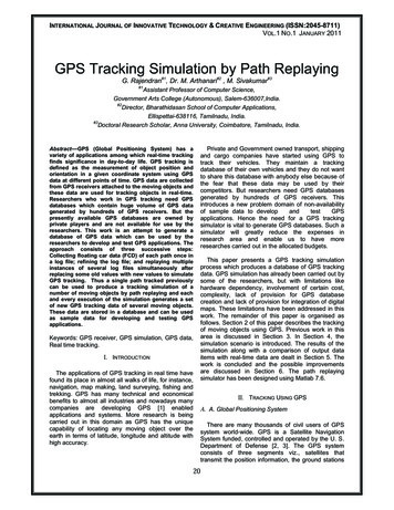 GPS Tracking Simulation By Path Replaying - Internet Archive