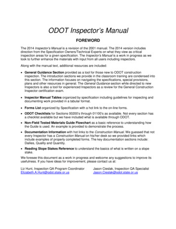 ODOT Inspector's Manual - Oregon
