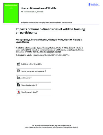 Impacts Of Human-dimensions Of Wildlife Training On Participants