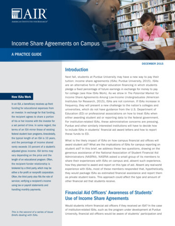 Income Share Agreements On Campus - AIR