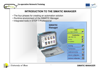 INTRODUCTION TO THE SIMATIC MANAGER - InfoPLC