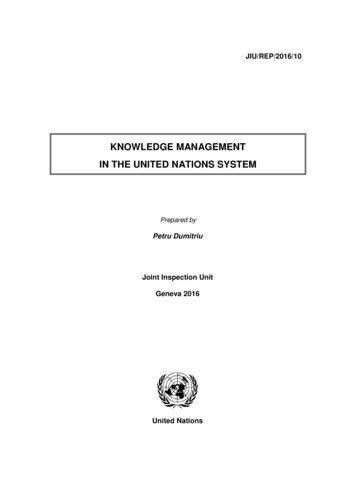 Knowledge Management In The United Nations System