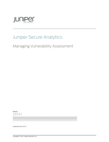 Juniper Secure Analytics Managing Vulnerability Assessment