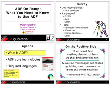 ADF On-Ramp: What You Need To Know To Use ADF