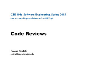 Code Reviews - Courses.cs.washington.edu
