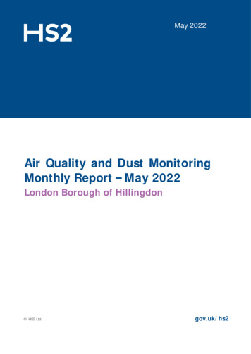 Air Quality And Dust Monitoring Monthly Report May 2022