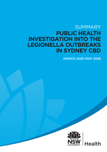 Summary Public Health Investigation Into The Legionella Outbreaks In .