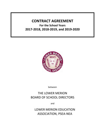 CONTRACT AGREEMENT - Lower Merion School District