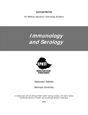 Immunology And Serology - Carter Center