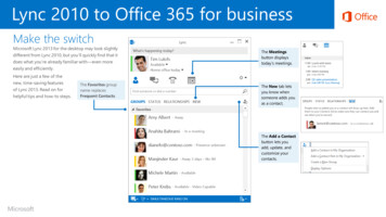 Lync 2010 To Office 365 For Business - Microsoft