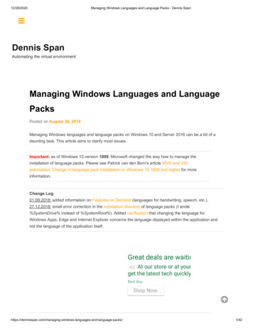 Managing Windows Languages And Language - Ramprasadtech 