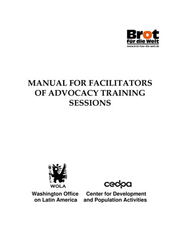 Manual For Facilitators Of Advocacy Training Sessions - Wola