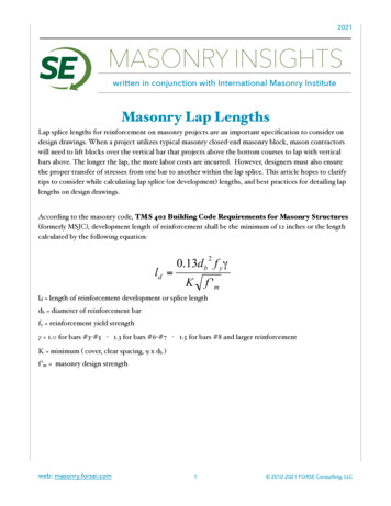 Masonry Insights-Reinforcement Lap Length -2021