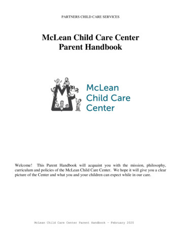 McLean Child Care Center Parent Handbook - Partners HealthCare