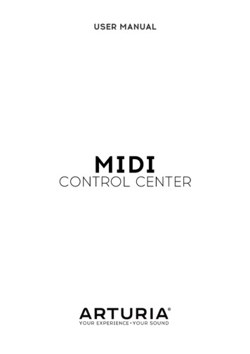 User Manual MIDI Control Center - Arturia