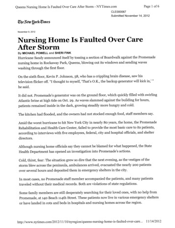 November 9, 2012 Nursing Home IIFaultedOver Care I