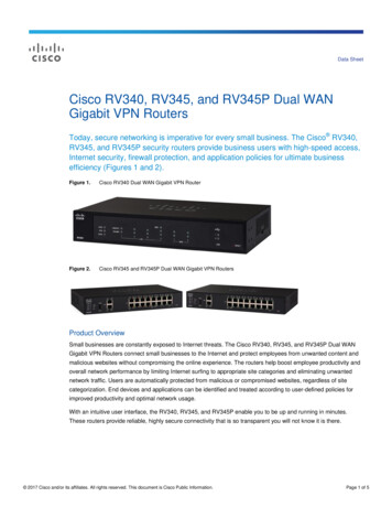 Cisco RV340, RV345, And RV345P Dual WAN Gigabit VPN Routers Data Sheet