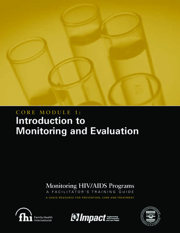 CORE MODULE 1: Introduction To Monitoring And Evaluation