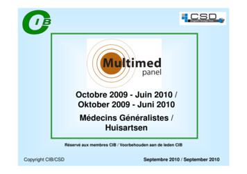 Octobre 2009 - Juin 2010 / Oktober 2009Oktober 2009 - CIBH