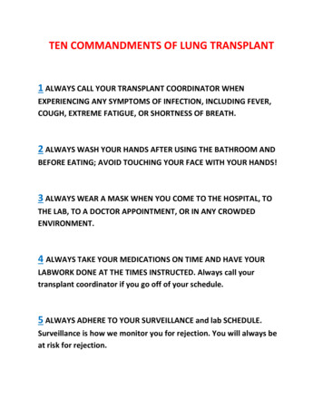 Ten Commandments Of Lung Transplant