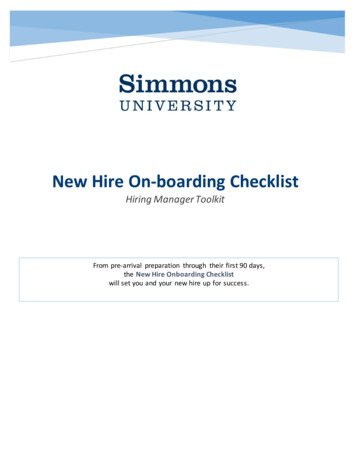 New Hire On-boarding Checklist - Simmons University