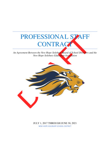PROFESSIONA L STAFF CONTRACT - New Hope-Solebury School District / Homepage