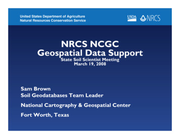 NRCS NCGC Geospatial Data Support - USDA