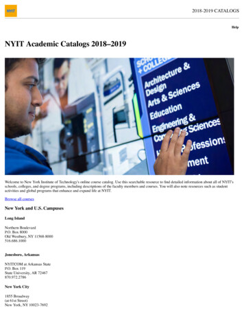 NYIT Academic Catalogs 2018-2019