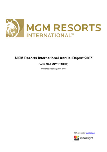 MGM Resorts International Annual Report 2007