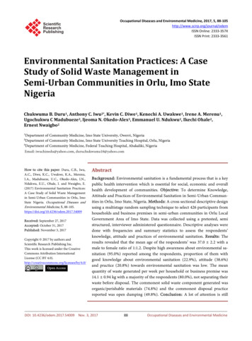 Environmental Sanitation Practices: A Case Study Of Solid Waste .
