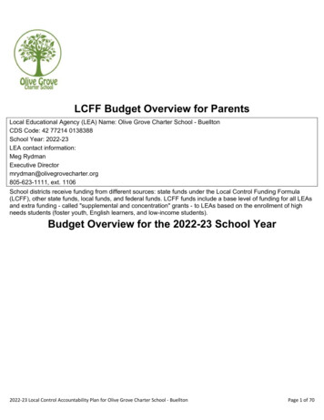 LCFF Budget Overview For Parents - Olivegrovecharter 