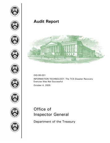 TCS - The Final Audit Report 10-3-051