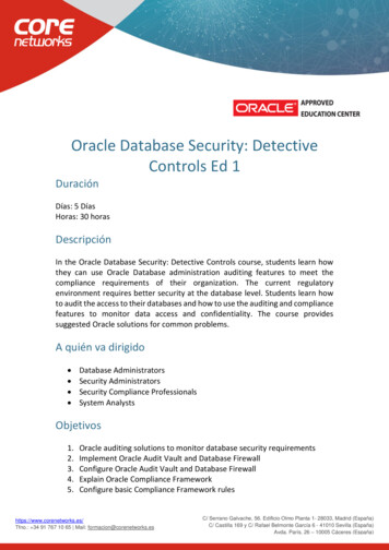Oracle Database Security: Detective Controls Ed 1 - Core Networks