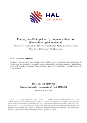 The Payne Effect: Primarily Polymer-related Or Filler-related Phenomenon?