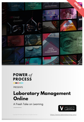 PRESENTS Laboratory Management Online - Power Of Process