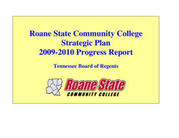 2009-2010 Strategic Plan Progress Report 9 2 10 - Roane State Community .