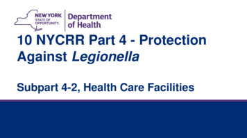 Protection Against Legionella - New York State Department Of Health