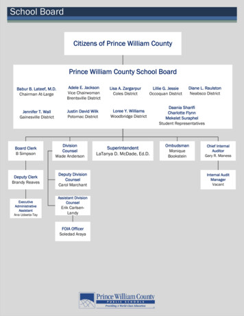 Prince William County Public Schools Organizational Chart