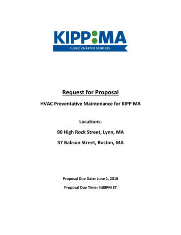 Request For Proposal - Preventative Maintenance For KIPP MA