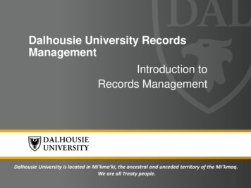 Dalhousie University Records Management