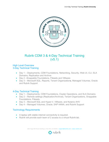 Rubrik CDM 3 & 4-Day Technical Training (v5.1)