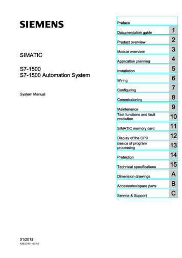 S7-1500 Automation System - Sf Elektro-engineering Ag