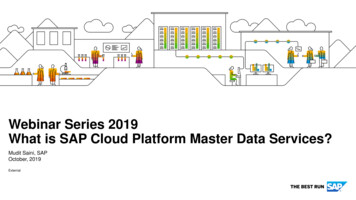 Webinar Series 2019 What Is SAP Cloud Platform Master Data Services?